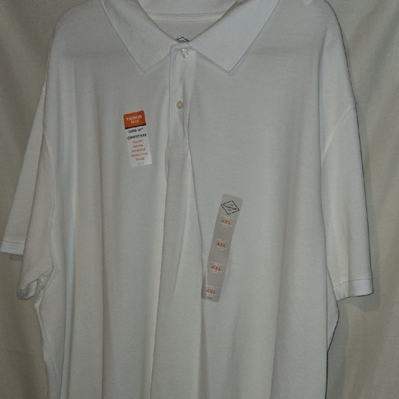 St. John's Bay Classic White Polo Shirt Essential Big And Tall 4XL - Picture 7 of 10